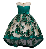 Сукня Ялинка Дитяче ошатне плаття видовжене ззаду Смарагдове на 4-5, 8-10 років, фото 3