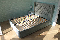 Мягкая кровать с подъёмным механизмом (Голубая)