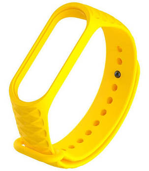 Силіконовий ремінець для Xiaomi Mi Band 3/4 Rhombus Yellow, фото 2