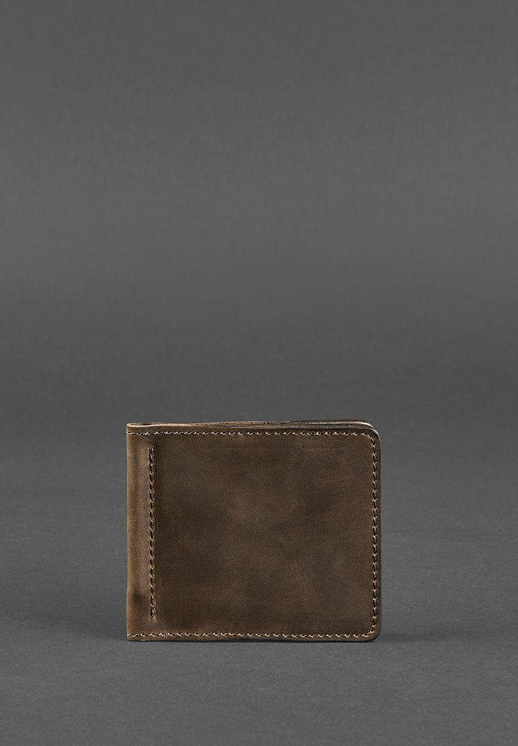 Чоловічий затискач для грошей/купюр з відділеннями для карток з натуральної шкіри Crazy Horse, фото 1