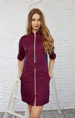 Жіночий медичний халат Леся фіолетовий - Халат для косметолога, фото 1