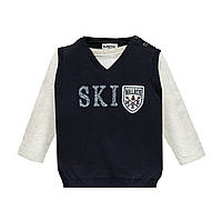 Жилет трикотажний з футболкою (обманка) MEK 193MDHC002-286 синій з білим 86-98