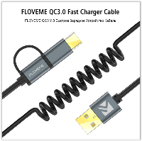 Floveme 2 в 1 QC3.0 Micro USB, TYPE-C Twis кабель для быстрой зарядки