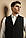Жилетка для офіціанта чоловіча чорна на підкладці з врізними кишенями Atteks — 01110, фото 2
