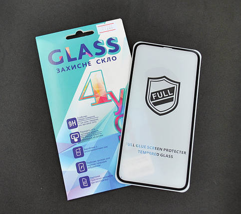 Захисне скло Xiaomi Redmi 9 Full Glue 2.5D (0.3 mm) Black Люкс 4you, фото 1