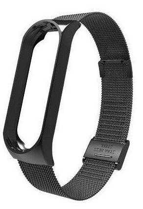 Металевий ремінець для Xiaomi Mi Band 4 дрібне ланка black metall, фото 2