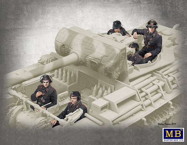 Німецькі танкісти, 1944-1945 р. Набір фігур танкістів в масштабі 1/35. MASTER BOX 35201, фото 1