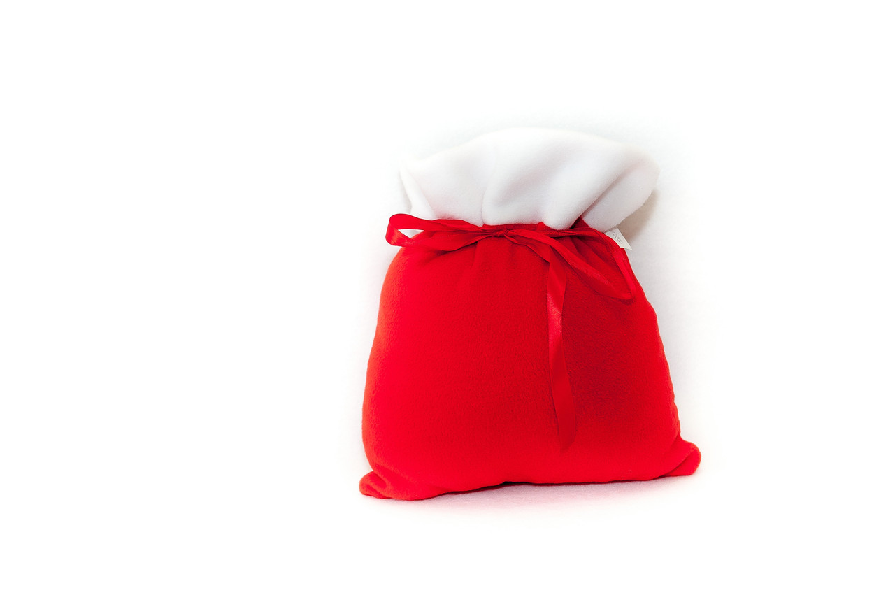 Мішок для подарунків новорічний червоний 31*27 см, фото 1