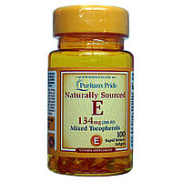 Вітамін Е-200 натуральний суміш токоферолів, Vitamin E-200 iu Mixed Tocopherols, Puritan's Pride, 100 капсул
