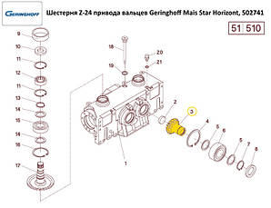 501931 Нож срезающий делителя жатки Geringhoff, 501931 Ніж