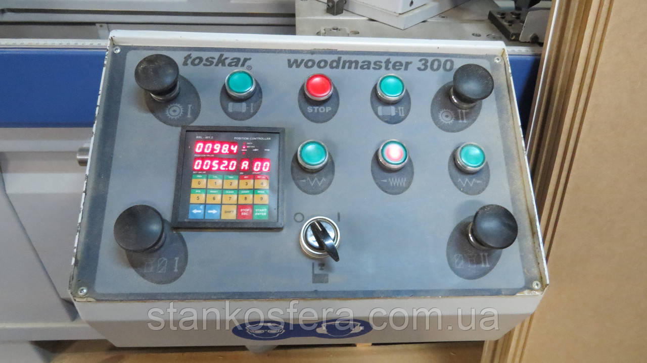 Toskar Woodmaster 300 бу двухголовочный станок для резки профилей и сверления под шканты 2011г. - фото 7 - id-p3296219