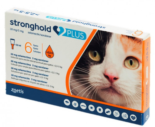 Zoetis Stronghold plus стренгхолд для котів від 2,5 до 5 кг (1 піпетка)
