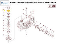 Манжета 25x47x7 мм редуктора вальцев Geringhoff Mais Star SC, 041528