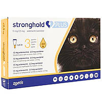 Стронгхолд Плюс (Stronghold Plus) 15 мг/2.5 мг капли для кошек до 2,5 кг 3 пипетки по 0.25 мл