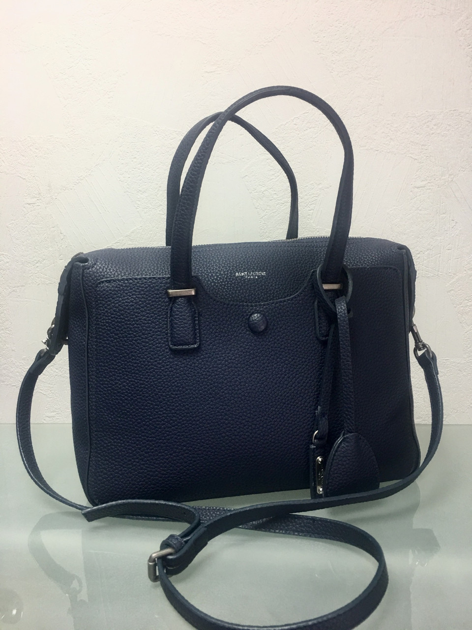 Купить Сумка женская кожаная средняя темная черно-синяя в Запорожье от ...