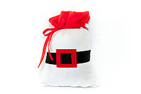 Мешок для подарков новогодний Санта белый 31*27 см