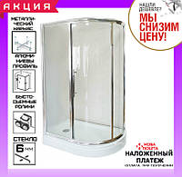 Асимметричная душевая кабина 120х80 см AquaStream Premium 120 LC профиль хром левая