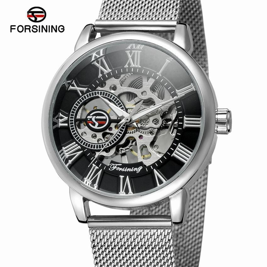 Механічний годинник Forsining  Rich, чоловічий наручний годинник форсінінг, оригінальний срібний годинник