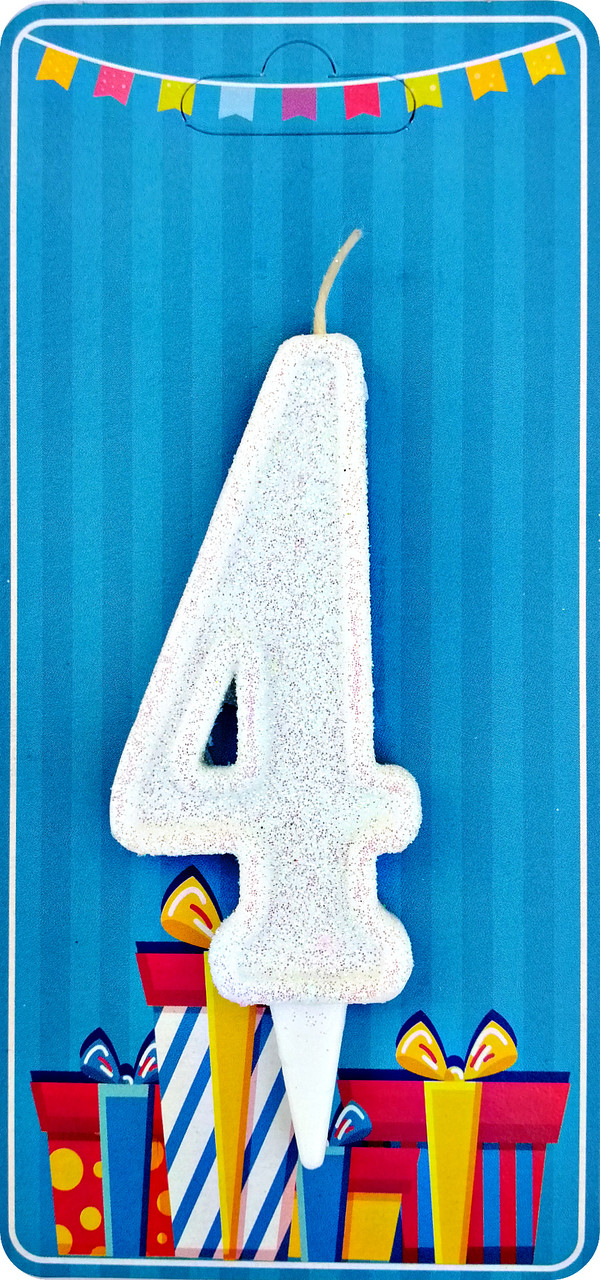 Свічки-цифрови "Білий блиск" 4