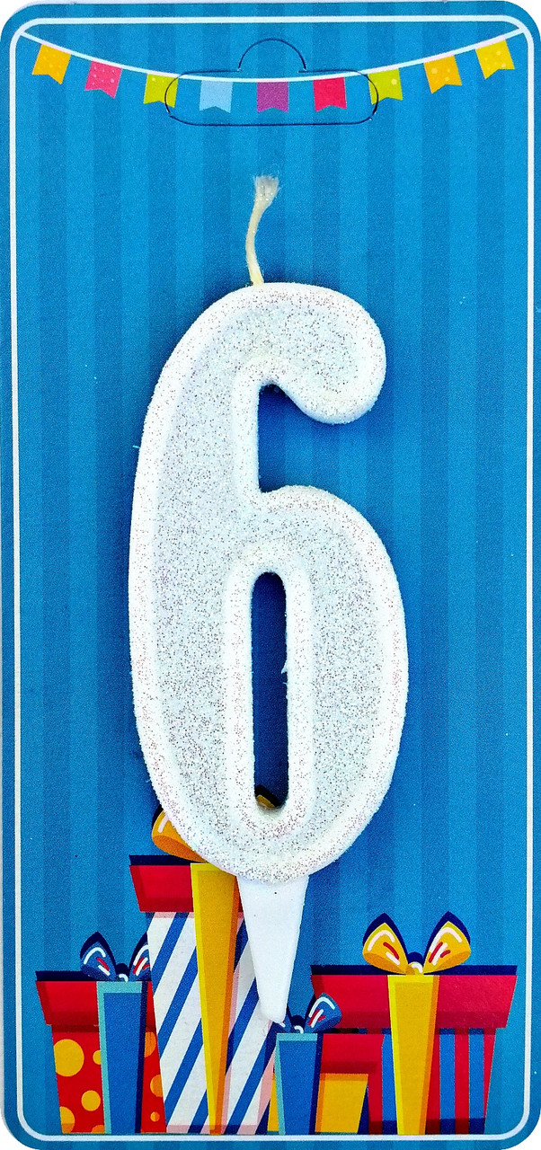 Свічки-цифрови "Білий блиск" 6