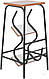Стілець-стрем'янка чорний каркас 16мм зі ступенями горіх для дому та дачі, фото 3