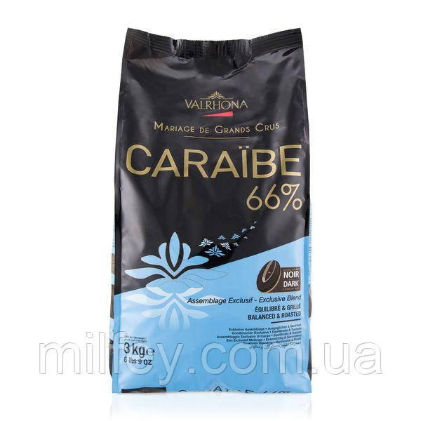 Шоколад чорний Valrhona Caraibe 66% 3 кг