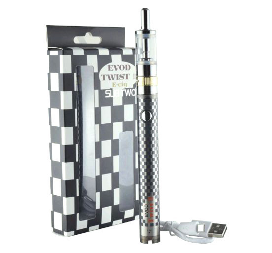 Електронна сигарета Evod Twist 3 Aerotank M16 1600мач EC-022 Micro-USB СІРО-СРІБЛЯСТА SKU0001016