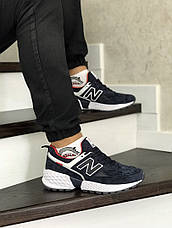 Чоловічі кросівки New Balance 574 замшеві,темно сині з білим, фото 3