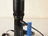 Сверхяркий ліхтар CREE з акумулятором і зарядним, фото 6