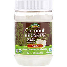 Кокосова олія NOW Foods, Ellyndale Naturals "Coconut Infusions" зі смаком часнику (355 мл)