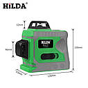 Лазерний рівень Hilda 3D 12 ліній + ТРЕНОГА ☀ ЗЕЛЕНИЙ ПРОМІНЬ, фото 6