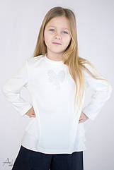 Джемпер із фігурним шифоновим воланом Білий Albero 6042 Розміри 122-146