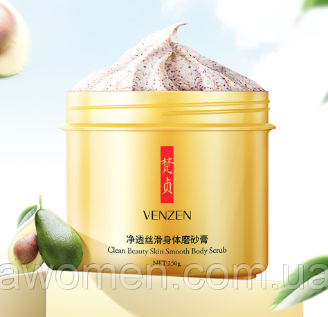 Скраб пілінг для тіла Venzen Body Scrab з авокадо 250 g