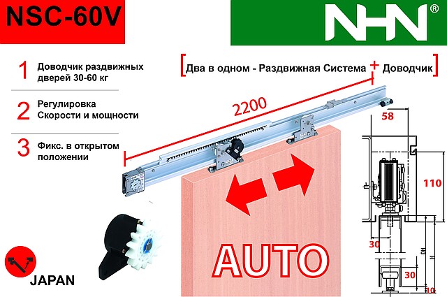 Розсувні двері з довідником самодовідні (Японія)