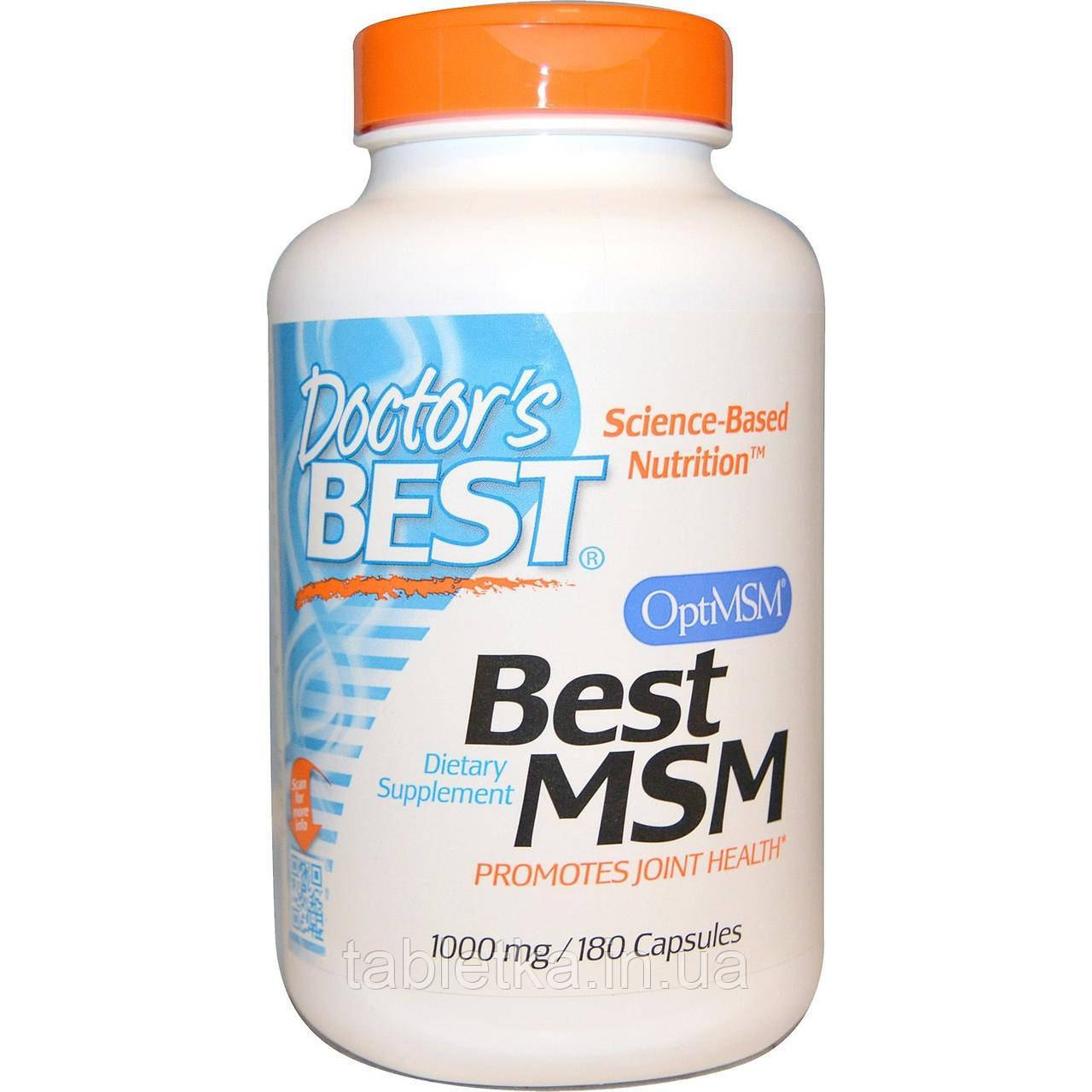 Doctor's s Best, Best MSM with OptiMSM, 1,000 mg, 180 Capsules Київ