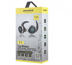 Бездротові Bluetooth-навушники Awei T1 Twins Earphones Black (N008540), фото 2