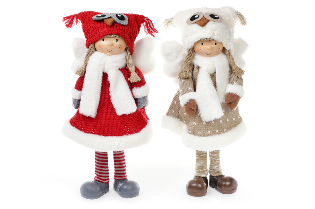 М'яка новорічна іграшка Ангел в шапці сова 52см, 2 види, фото 1