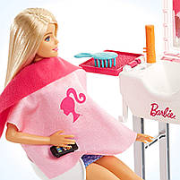 Ігровий набір Barbie Лялька Барбі та Салон Перукарська FJB36, фото 3