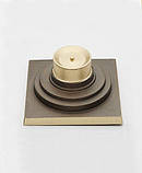 Трап для душу з механічним зворотним клапаном 10*10 Т-02 Бронза, фото 2