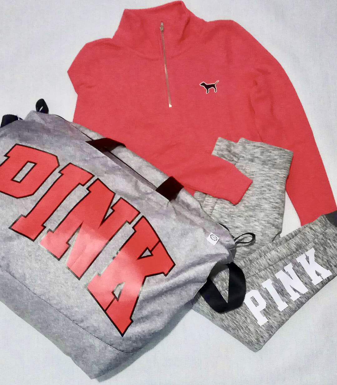 Спортивная Кофта Victoria's Secret PINK Half-Zip XS, Коралловый