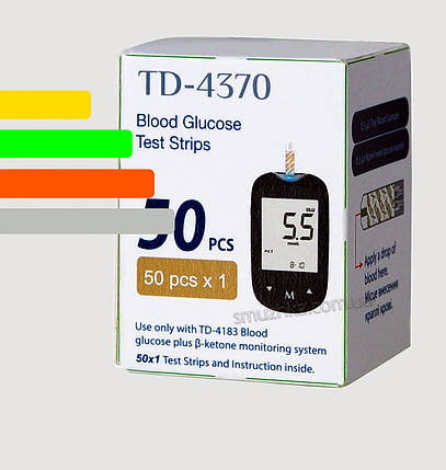 Тест смужки Tai Doc 50 шт. (Тай Док) для вимірювання глюкози в крові, фото 1