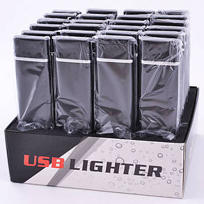 Сенсорна USB запальничка зі спіраллю Lighter HL80 чорна з малюнком, фото 4