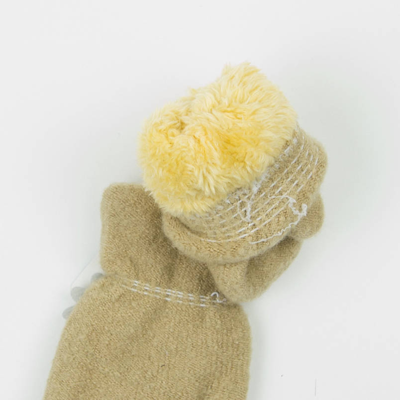 Дитячі рукавиці з хутряною підкладкою на 4-6 років - 19-7-73 Бежевий, фото 2