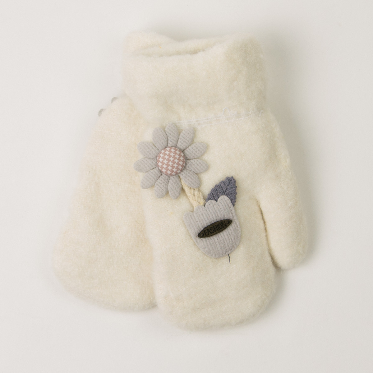 Дитячі рукавиці з хутряною підкладкою на 4-6 років - 19-7-73 Білий