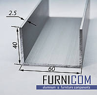 Швеллер алюминиевый 60х40х2.5 / AS
