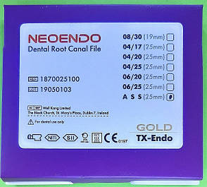 Протейпер TX-Endo Gold (6 psc.) assortment 25 мм NEOENDO (Протейпер машинний золотий(6 ШТ.) НЕОЭНДО ), фото 2