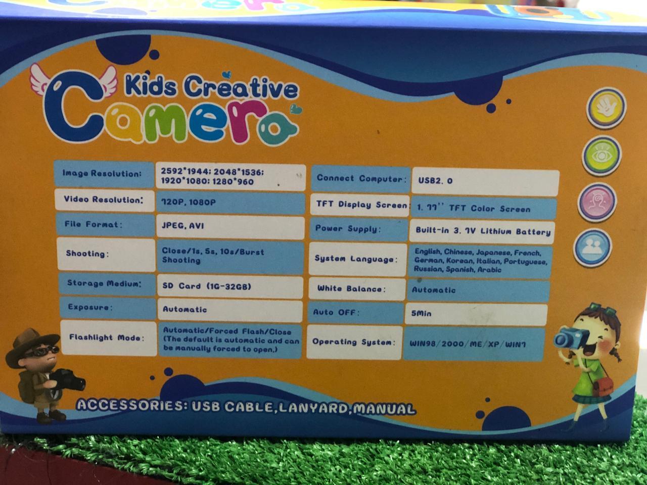 Детский цифровой фотоаппарат Kids creative camera c Wi Fi Синий с оранжевым Kids Camera - фото 4 - id-p1044341951