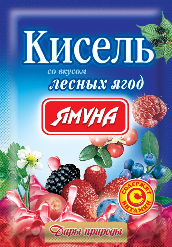 Кисіль зі смакои лісовоі ягоди (натуральні барвники) 65гр. Ямуна (Я00058)