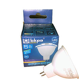 Світлодіодна лампа LED РЕФЛЕКТОРНА (MR16) 5Вт, 220B, цоколь GU5.3 ТМ Іскра