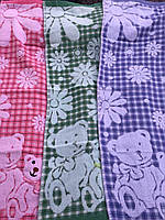 Рушник «Ведмедики і ромашки» (розмір 35х75), льон-махра.